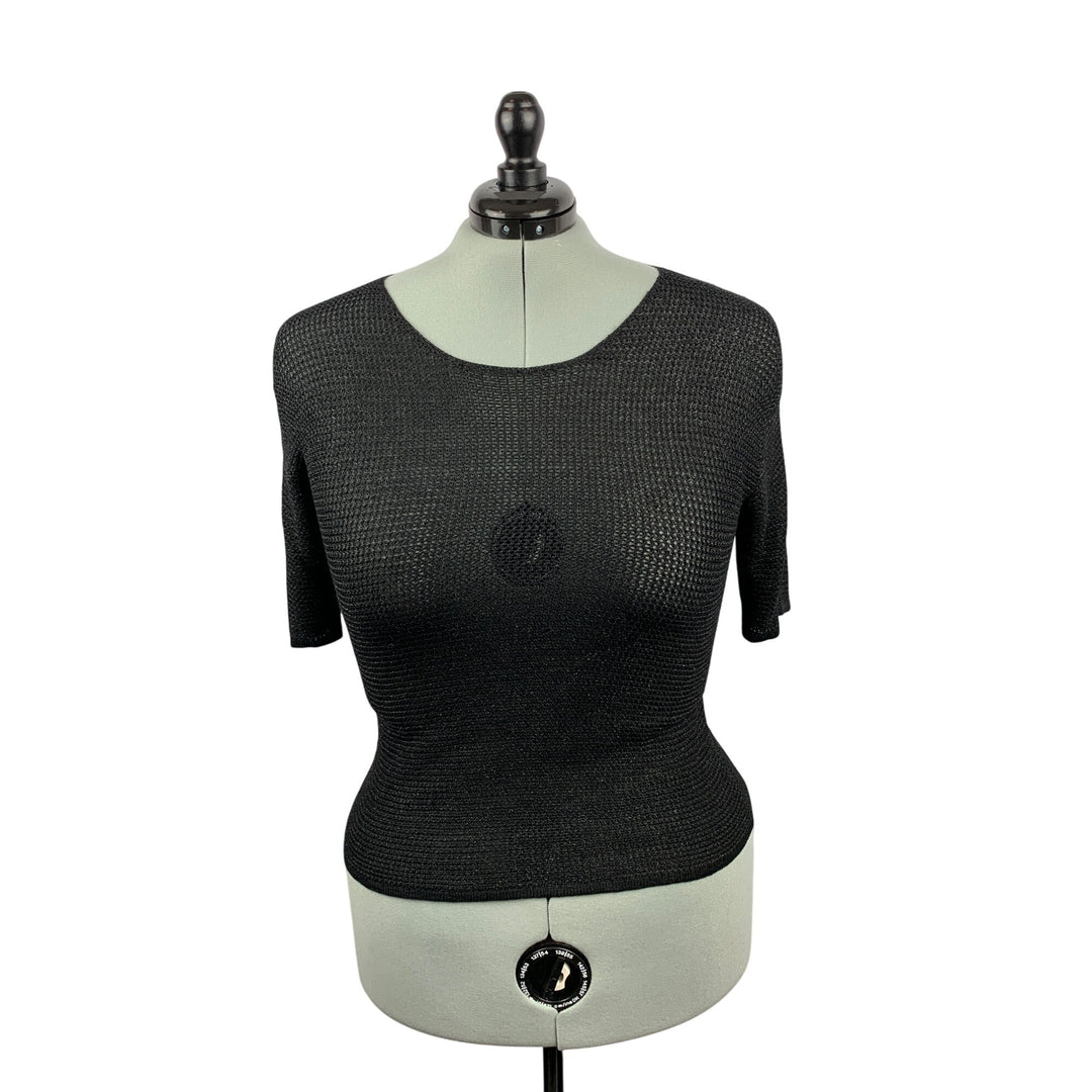 Womens Black Knit Top & Cardigan Set - Medium Size