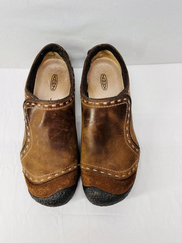 KEEN Kasie Leather Slip On Clogs Women's Casual Comfort Work Shoes