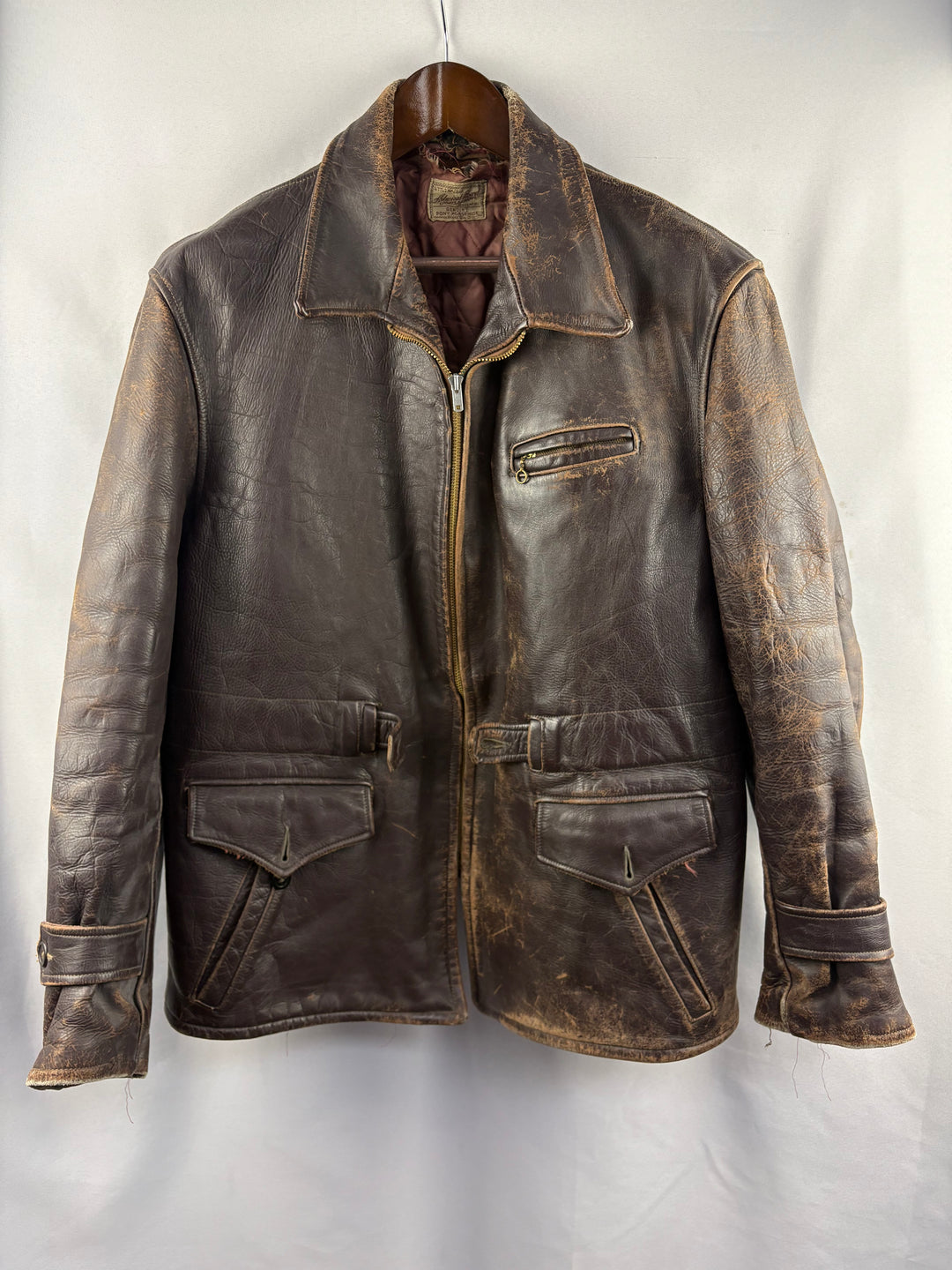 Men’s Admiral Byrd Large Vintage 1940’s-50’s Brown Leather Jacket