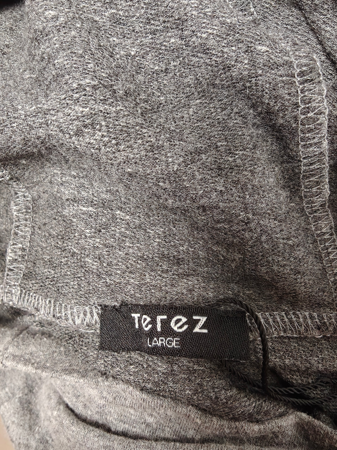 Womens Terez French Terry Hoodie Gray Black Size Large