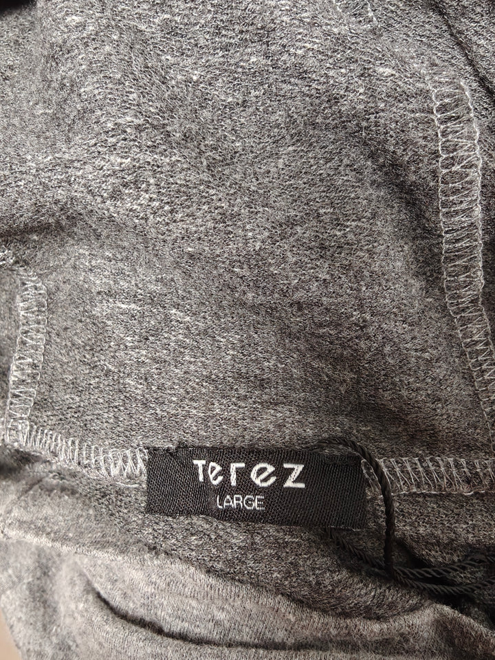 Womens Terez French Terry Hoodie Gray Black Size Large