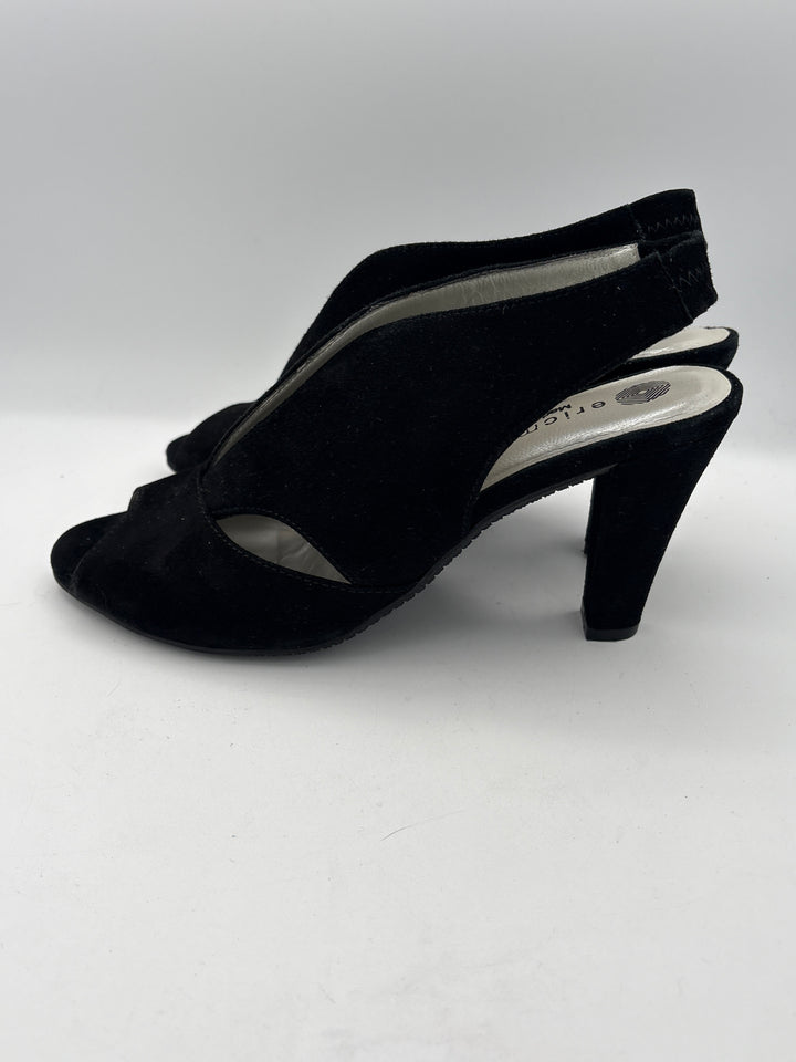Women’s Eric Michael Size 8.5 Black Suede Slingback Pumps
