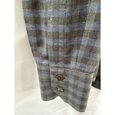 Men’s Zachary Prell Blue/Gray Check Button Down Sz Sm