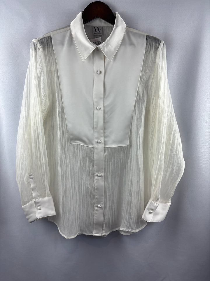 Women’s Worthington XL Sheer Cream Button Up