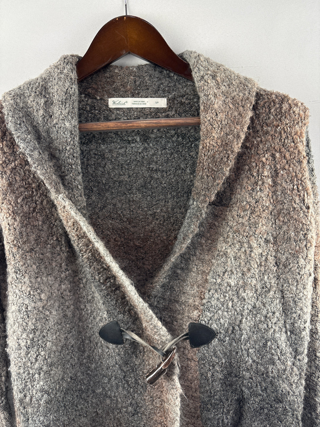 Women’s Woolrich Small Gray &amp; Brown Knit Cardigan