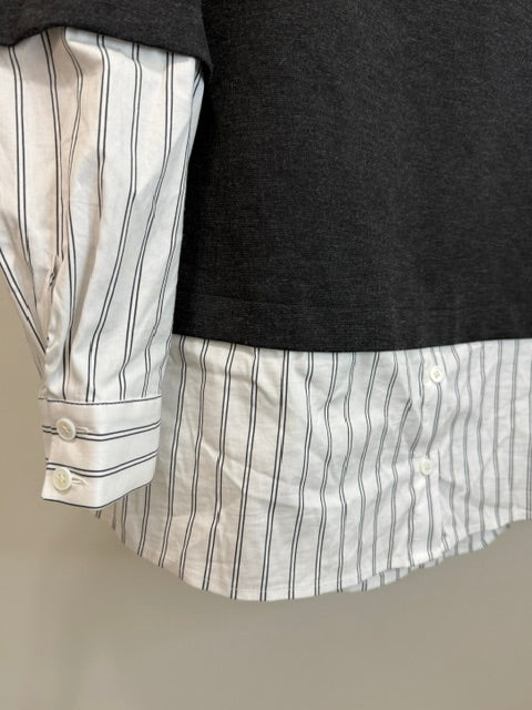 Vince Camuto Layered Look Mock Neck Tunic Top SzL