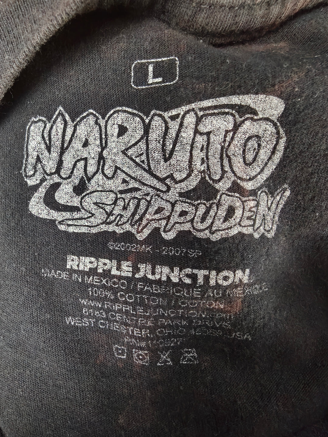 Mens Naruto Shippuden Graphic T Shirt Black Size L