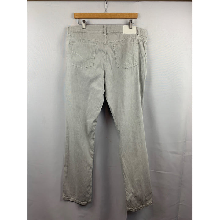 Brax Cooper Fancy Regular Fit Lightweight Textured Mens Pants In Soft Gray Fabric