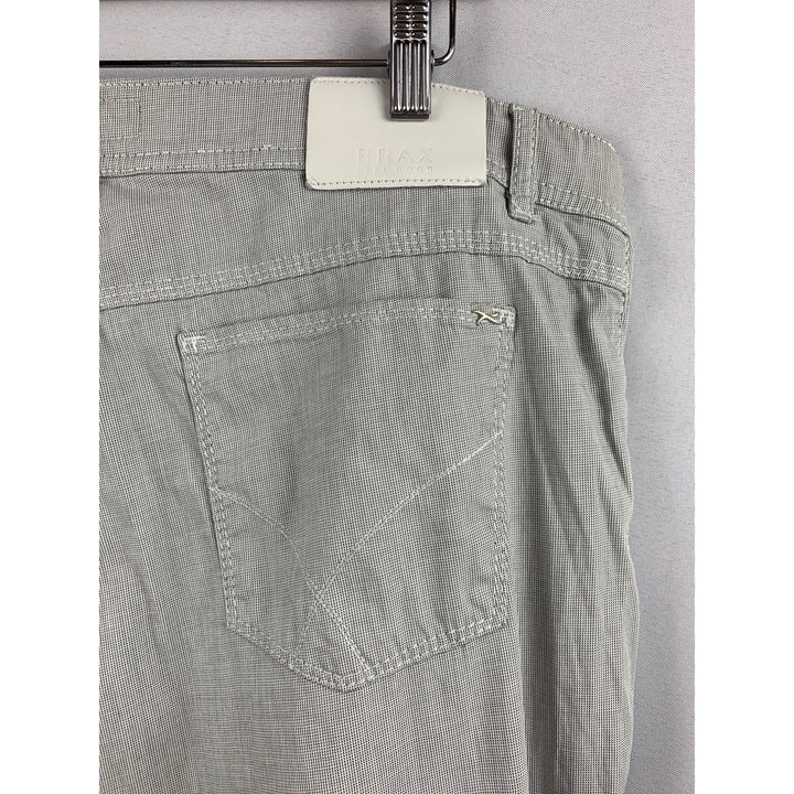 Brax Cooper Fancy Regular Fit Lightweight Textured Mens Pants In Soft Gray Fabric