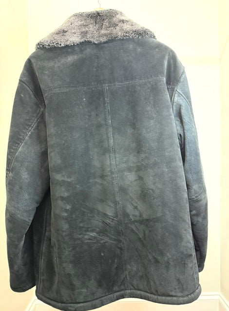 Bachrach Black Suede Fur‑Lined Vintage Jacket SzL
