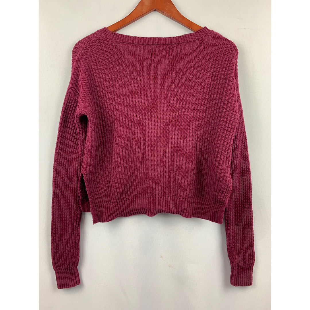Arizona Jean Co. Womens Burgundy Knit Sweater XS 100% Cotton