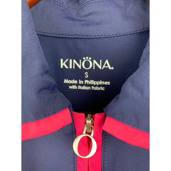 Women's Kinona Blue Pink Zip Up Top Size S