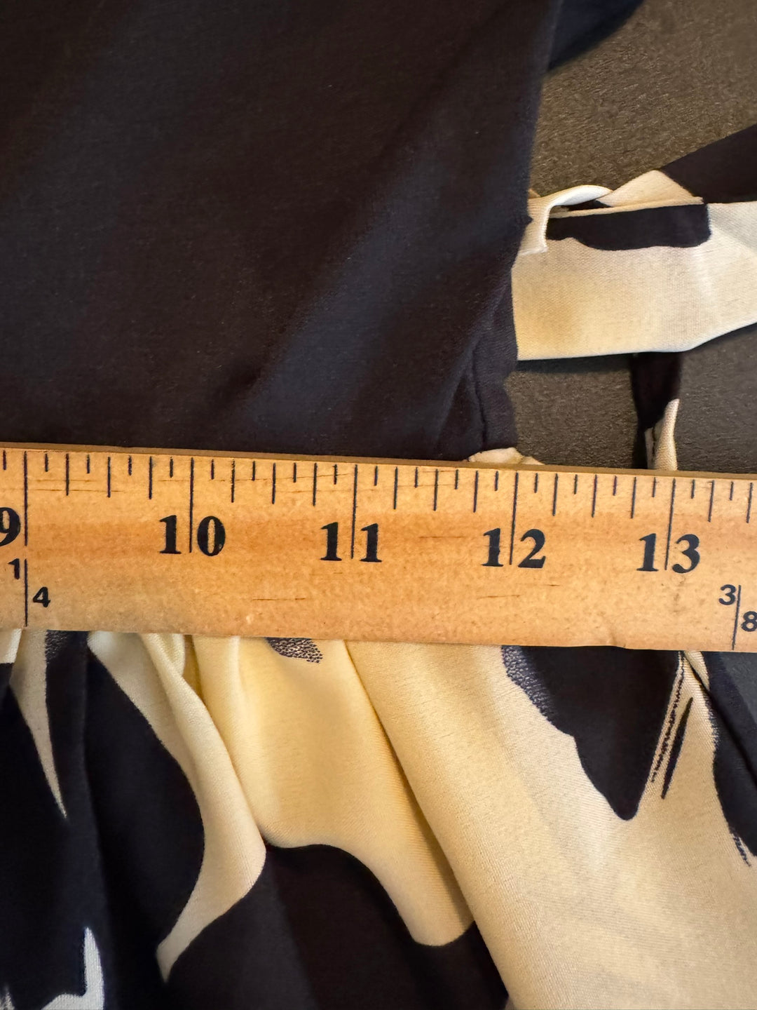 Women's Black & Cream Floral Print Maxi Dress, Puff Sleeves, Tie Waist, Size Small
