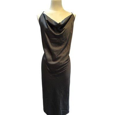 Women’s Forever 21 Silver Spaghetti Strap Satin Dress Sz L
