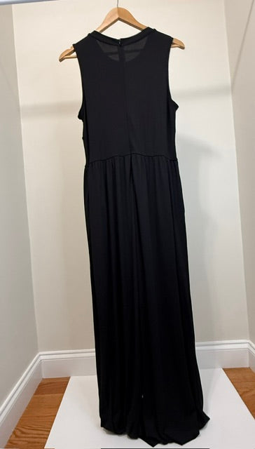 Cider Black Ribbed Wide‑Leg Jumpsuit – Corset Waist SzXL NWT