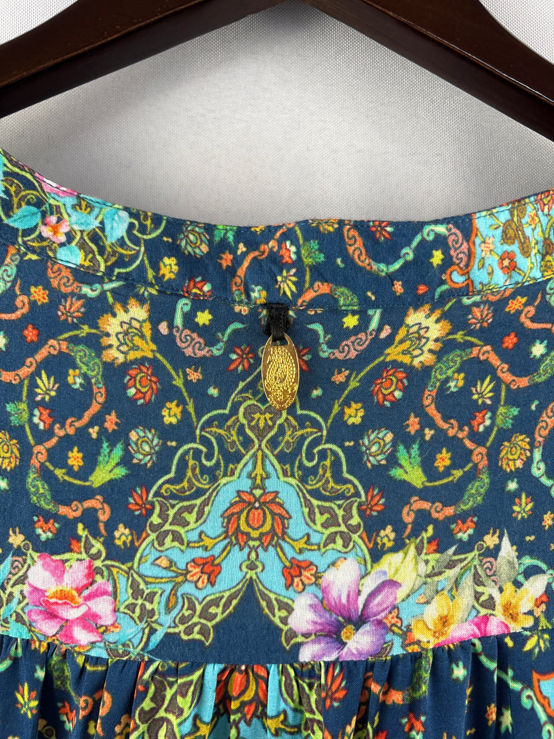 Women’s Rubyyaya Navy Floral Patterned Long Sleeve Blouse