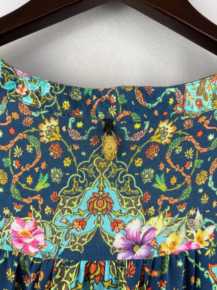 Women’s Rubyyaya Navy Floral Patterned Long Sleeve Blouse