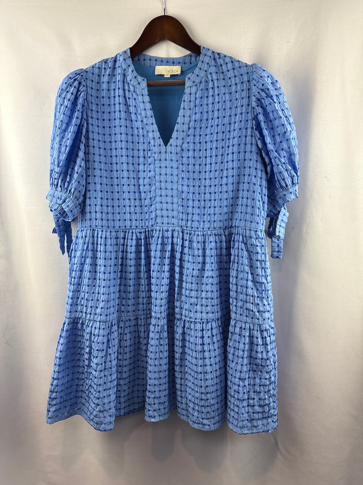 Women’s Pinch Large Cornflower Blue Patterned Babydoll Dress