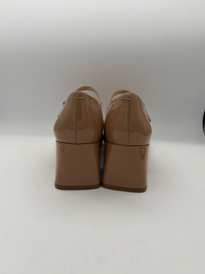 Women’s Marc Fisher Size 8.5 Nude Patent Leather Block Heels