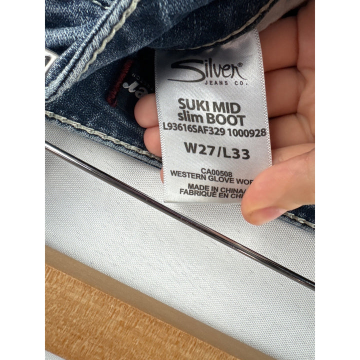 Silver Jeans Co. Suki Mid Slim Bootcut Jeans W27/L33 Blue Denim Womens