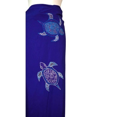 Women's Primitive Vibes Hawaii Blue Long Wrap Up Skirt - Size L