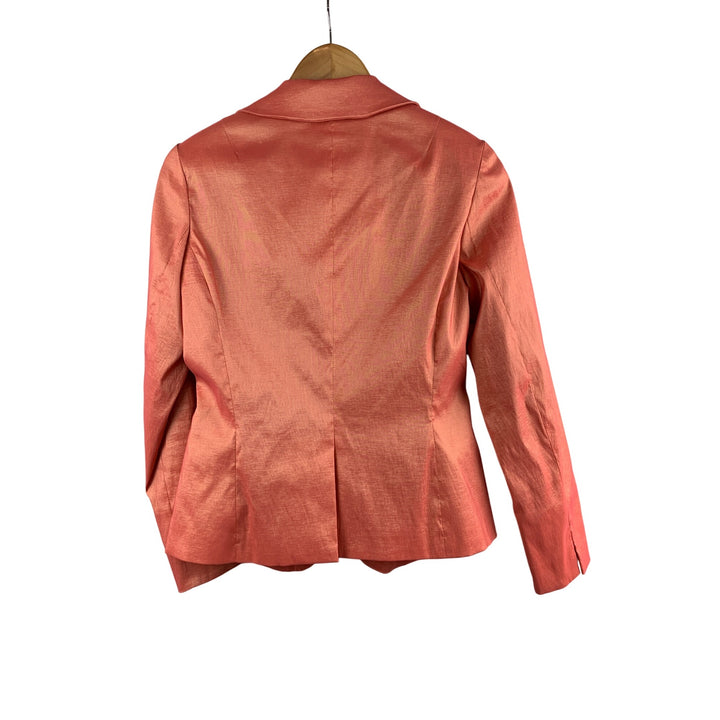Colleen Lopez XS Coral Blazer Jacket With Ruffle Detail