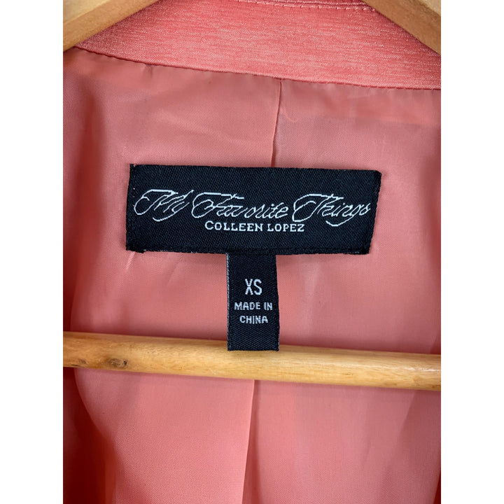 Colleen Lopez XS Coral Blazer Jacket With Ruffle Detail