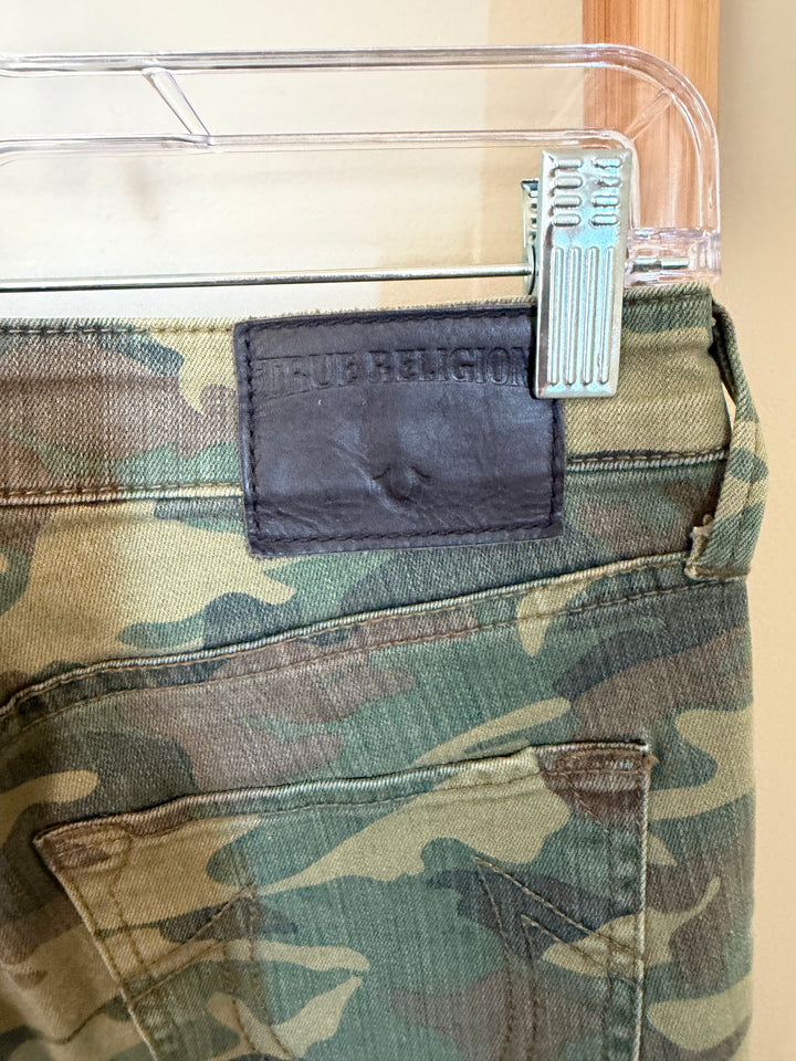 True Religion Casey Super Skinny Camo Jeans Camouflage Size 26