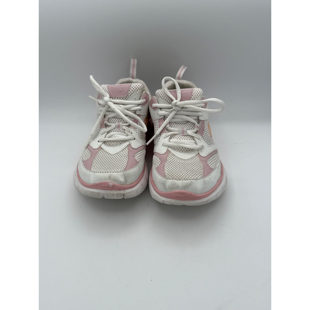 K-Swiss Womens 7.5B White & Pink Mesh Athletic Lace-Up Sneakers