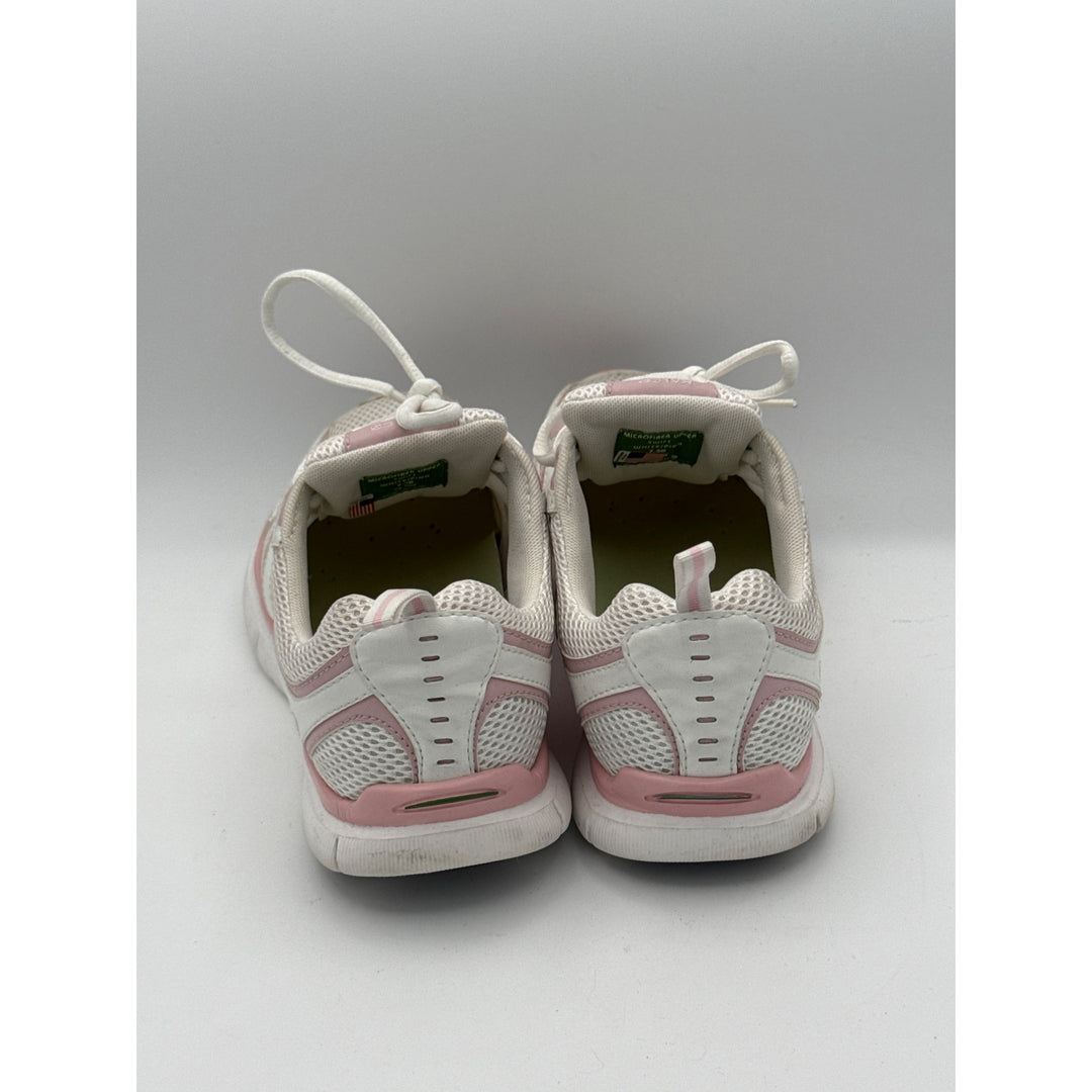 K-Swiss Womens 7.5B White & Pink Mesh Athletic Lace-Up Sneakers