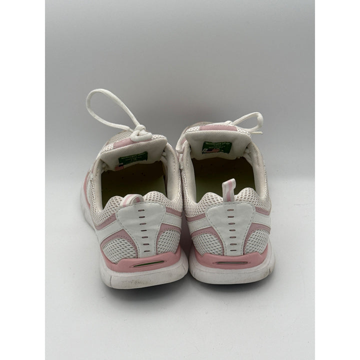 K-Swiss Womens 7.5B White & Pink Mesh Athletic Lace-Up Sneakers
