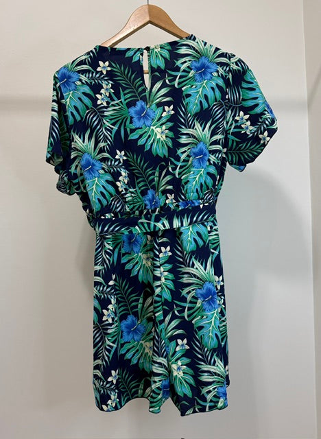 Reoria Tropical Floral Romper SzXL