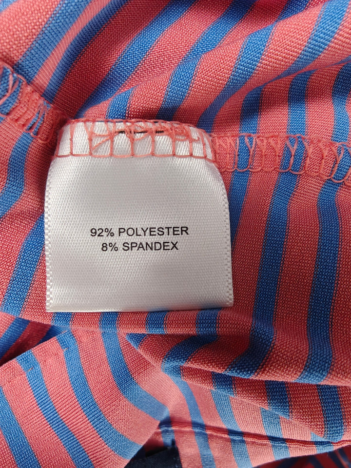 Mens Peter Millar Polo Pink Blue Striped Size L