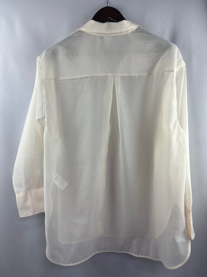 Women’s Old Navy XL Sheer Cream Button Up Shirt