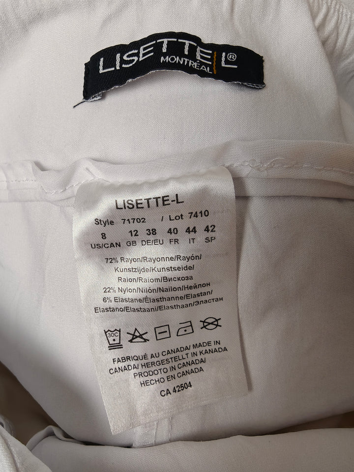Womens Lisette L Straight Leg Pants White Size 8