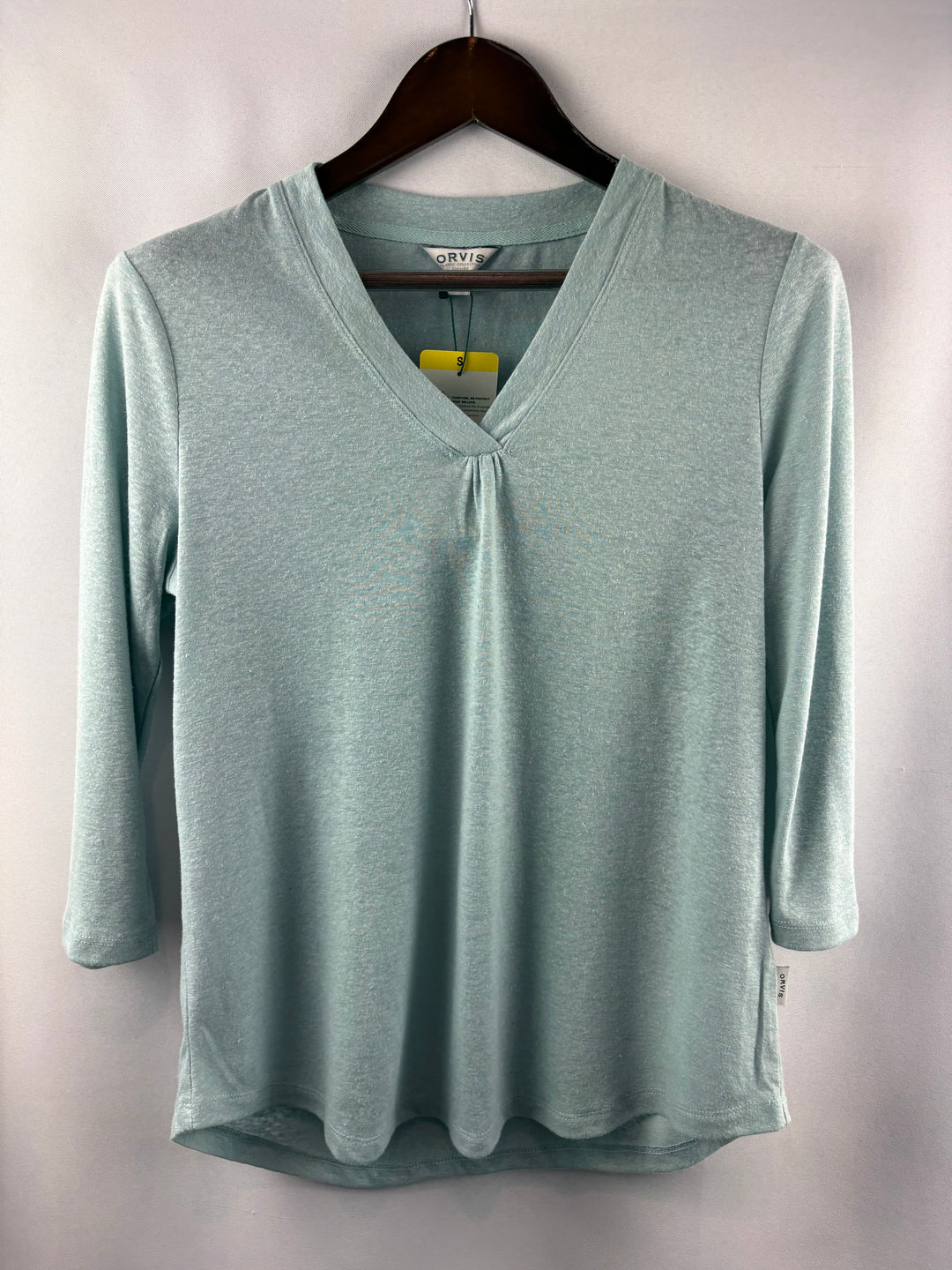 Women’s Orvis Small Pale Sea Blue V-Neck Shirt