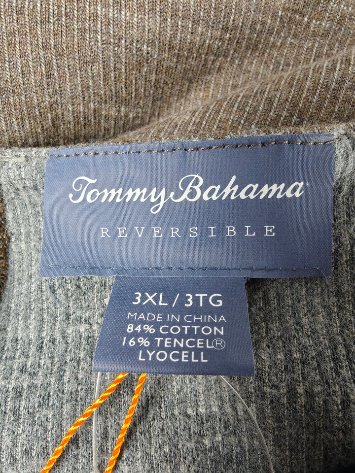 Mens Tommy Bahama Reversible Half Zip Pullover Brown 3XL