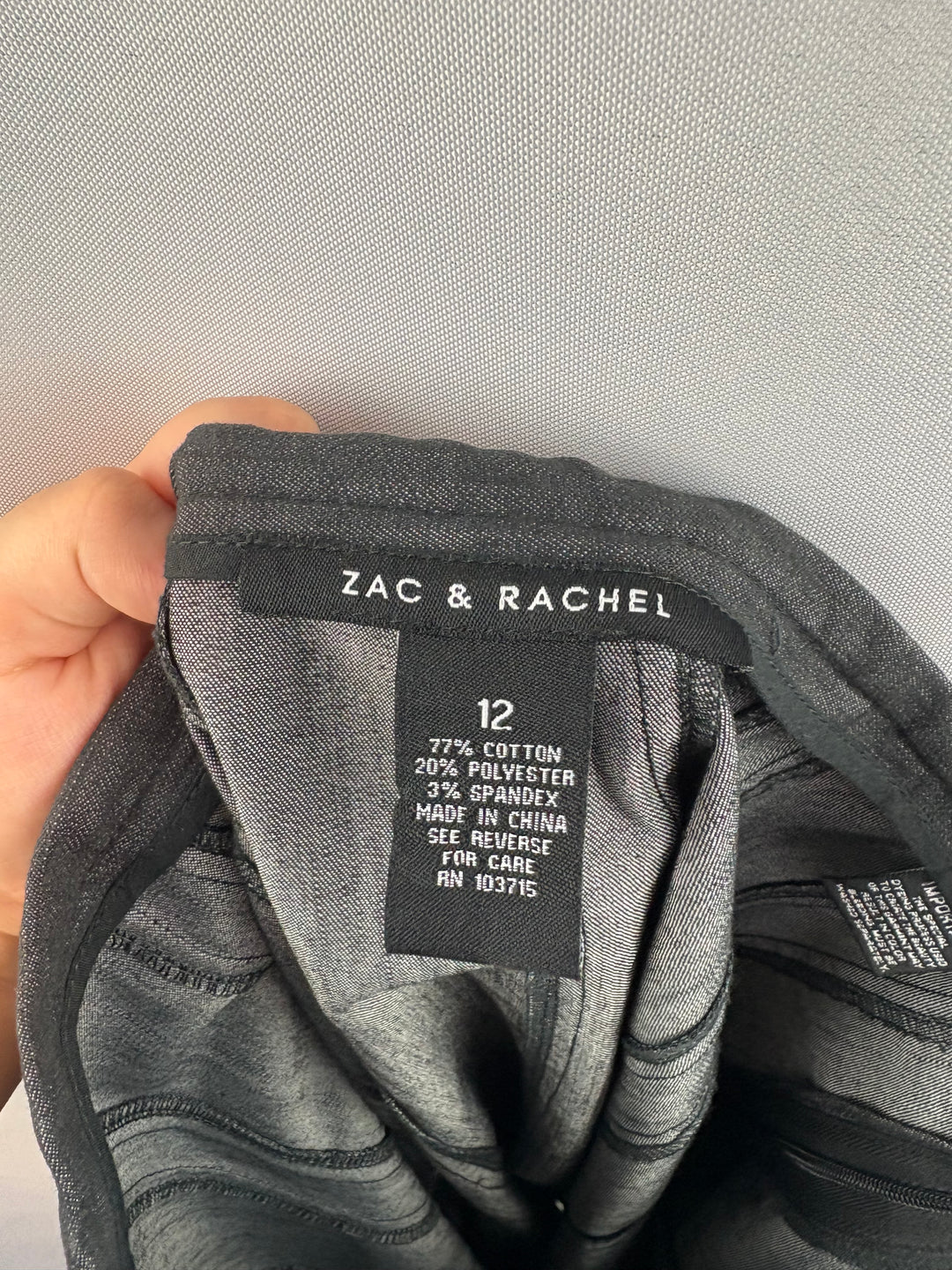 Women’s Zac + Rachel Size 12 Dark Gray Jean Midi Skirt