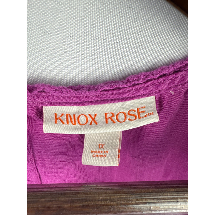 Women’s Knox Rose 1X Purple Tank Blouse w/ Lace Details