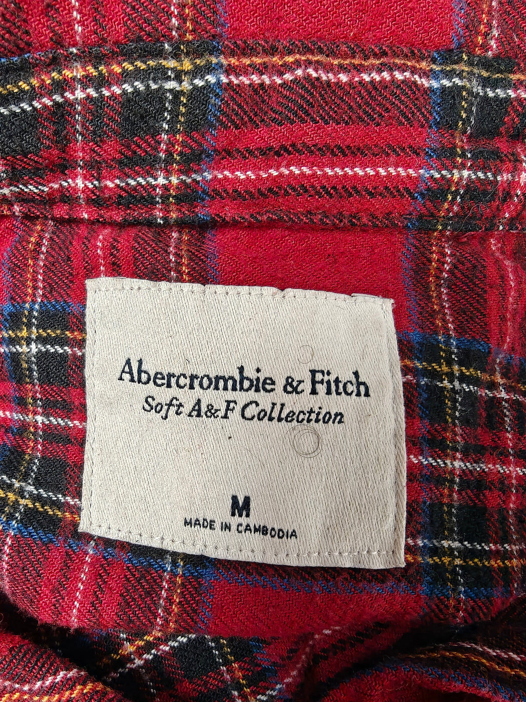 Womens Abercrombie &amp; Fitch Flannel Shirt Red Plaid Size M
