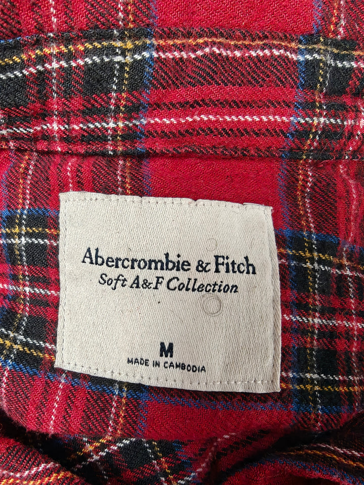 Womens Abercrombie &amp; Fitch Flannel Shirt Red Plaid Size M