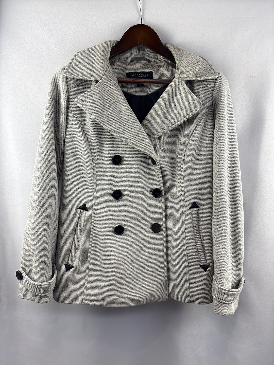 Women’s Liverpool Medium Whiteish Gray Peacoat