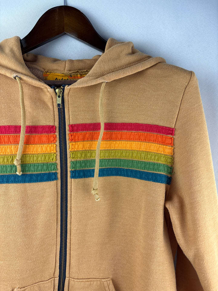 Women’s Aviator Nation Small Pale Brown Zip Hoodie