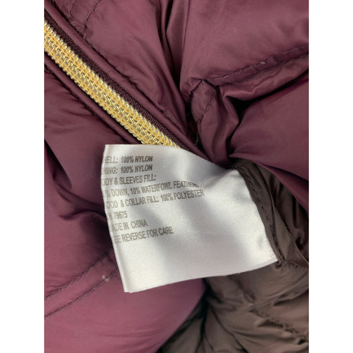 Michael Kors Womens XS Packable Down Puffer Jacket Nylon Plum
