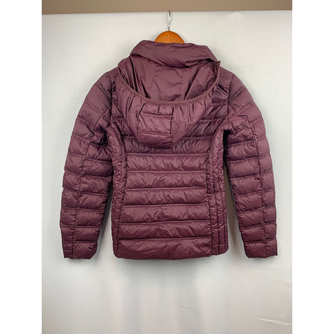 Michael Kors Womens XS Packable Down Puffer Jacket Nylon Plum