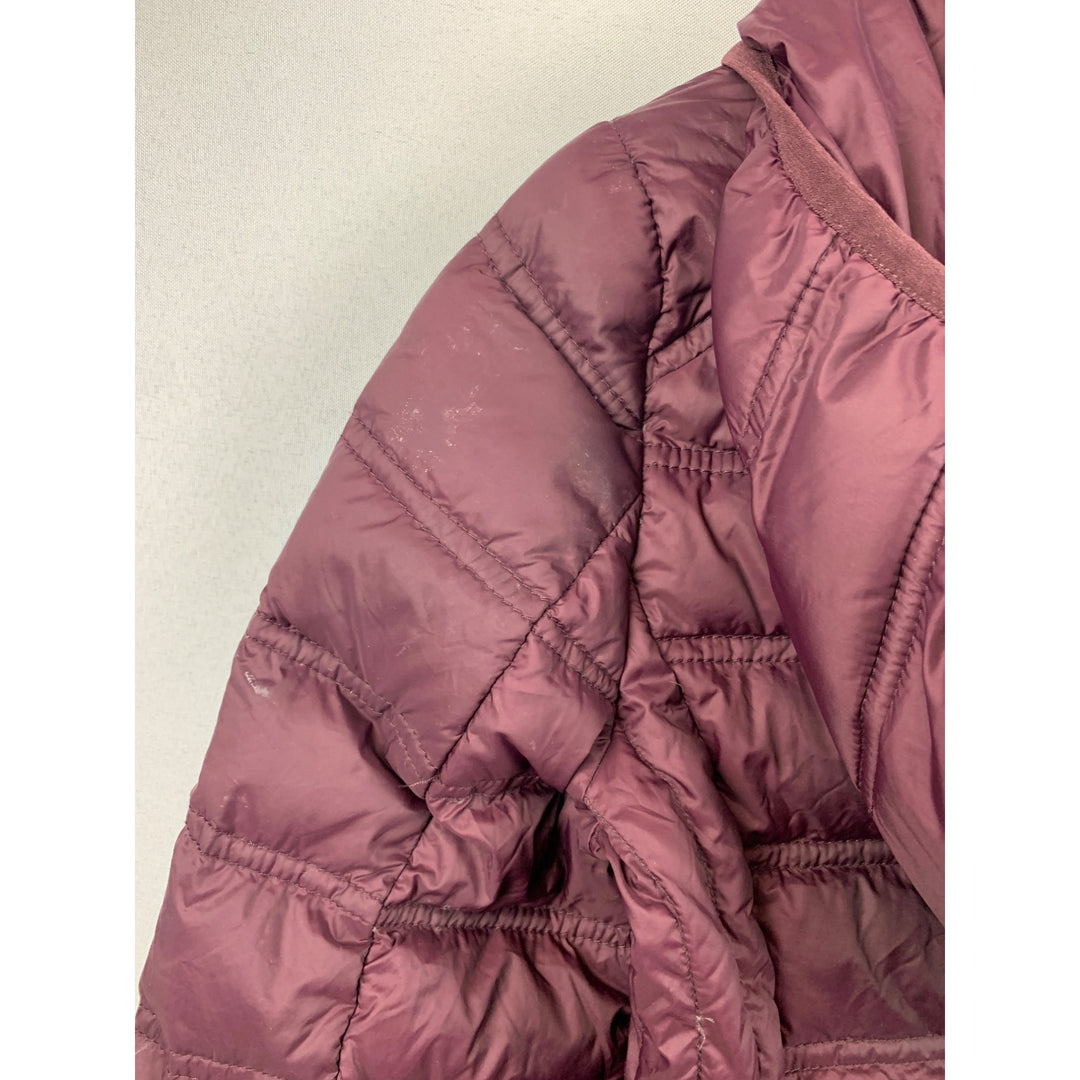 Michael Kors Womens XS Packable Down Puffer Jacket Nylon Plum