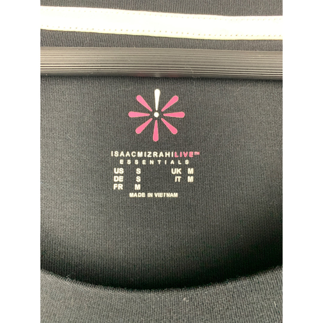 Isaac Mizrahi Live Essential Black 3/4 Sleeve Cotton Blend Top Size M