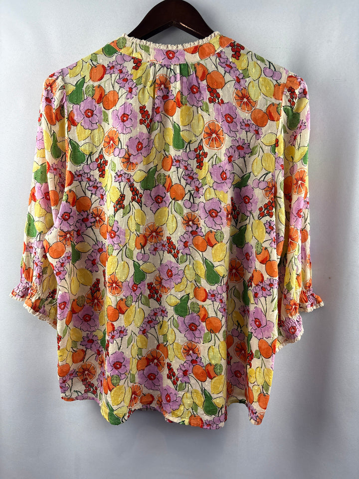 Women’s Democracy XL Multicolored Fruit Patterned Blouse