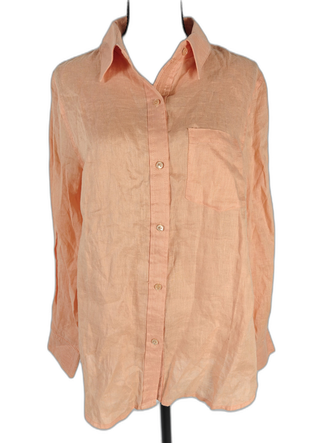 Womens Ecru Button Down Shirt Melon Size M