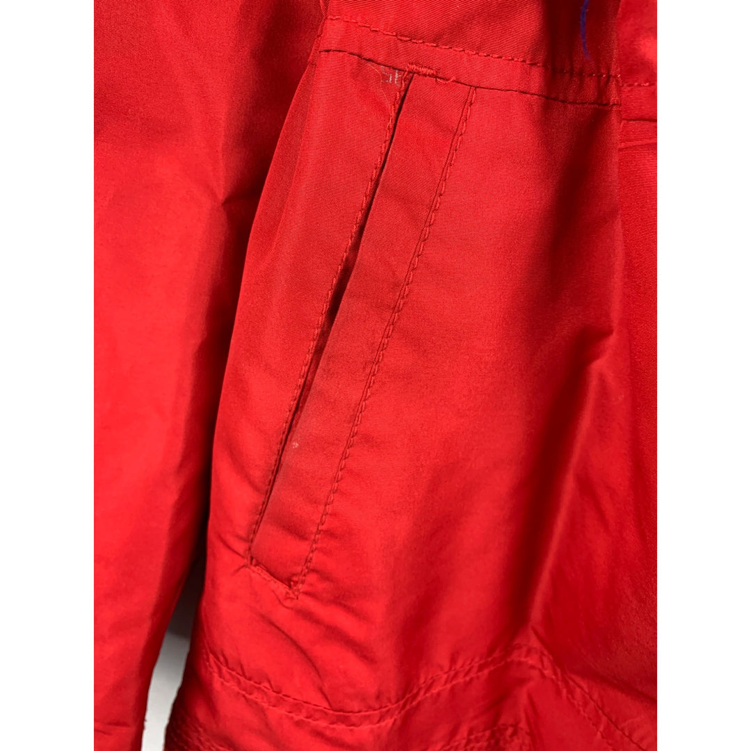 Susan Graver Womens Red Hooded Jacket With Drawstring Waist XS